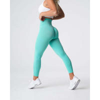 Leggings deportivos de cintura alta para mujer NVG de spandex con pantalones interiores suaves para ropa de gimnasio y fitness. - details 18