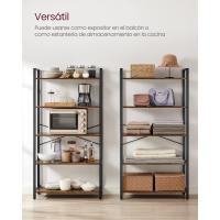 Librería de 5 Niveles, Biblioteca, Estantería para Oficina, Estudio, Sala de Estar, Dormitorio, 30 x 66 x 153 cm, Industrial, Marrón Rústico y Negro - details 8