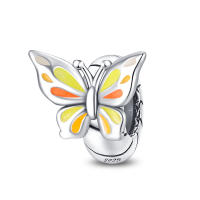 Colgante Charm Bead Plata de Ley 925 Noctilucence Mariposa Hebilla de Seguridad Cuentas Pulsera Original para Fabricación de Joyas Regalo del Día de San Valentín - details 0