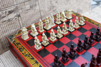 Ajedrez-juego creativo de escritorio tridimensional, Guerrero de terracota, piezas de ajedrez, tablero de ajedrez de madera - details 15