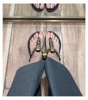 Zapatillas de Playa de Moda para Mujer Pisa Romana de Piel de Oveja Versión de Oro - details 4