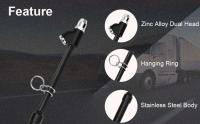 ATsafepro Medidor de presión de aire de doble cabezal, resistente, recto, rango de hasta 150 PSI, adecuado para camiones, RV y autobuses - details 1