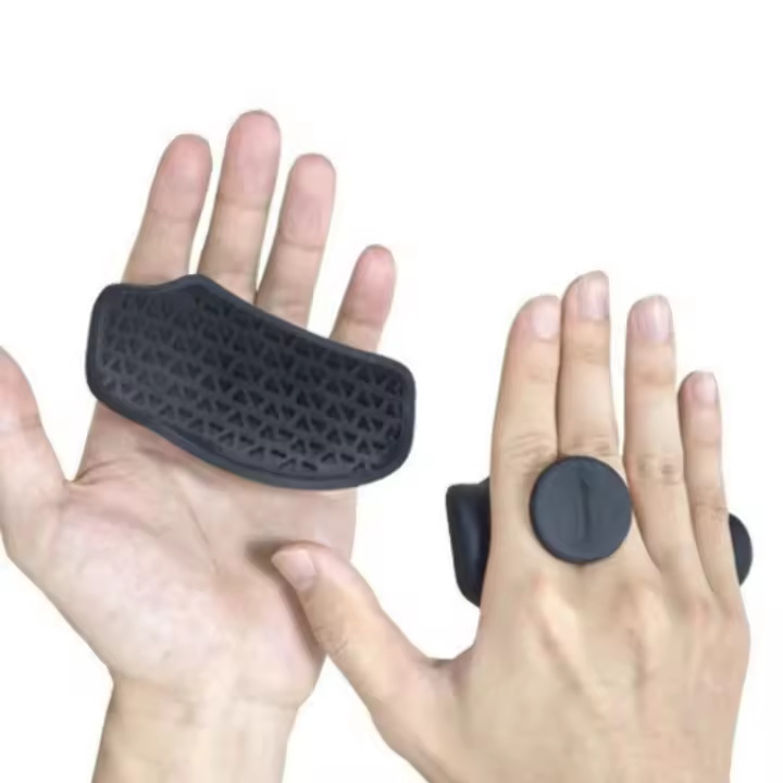Protector de palma ergonómico para Fitness, Protector de palma antideslizante con textura triangular para levantamiento de pesas, silicona antifricción, 1 par - 1