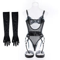 Nueva lencería erótica banda empalme guantes ajustados conjunto de tres piezas camisón camisón ropa interior sexy lencería erótica para mujeres - details 17