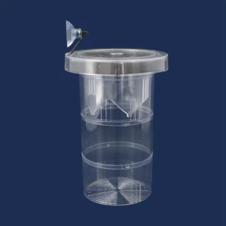 Caja para incubar flotante con ventosa, incubadora de pecera de plástico desmontable, caja de cría semitransparente para cachorros - 1