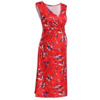 Maternidad nuevas mujeres vestidos de lactancia lactancia sin mangas verano con cuello en V vestido con estampado floral Slip - details 8