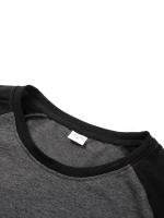 Camiseta de manga raglán de talla grande para hombre, primavera, otoño e invierno, informal, de manga larga - details 4