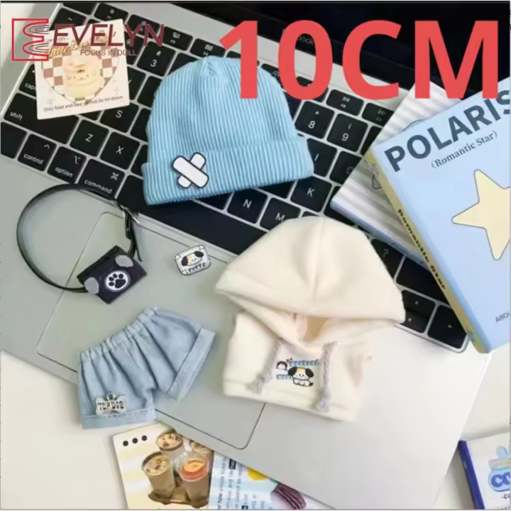 Evelyn-ropa de muñeca de 10CM, traje de repuesto, estilo callejero, Sudadera con capucha, pantalones, bolsa, sombrero, accesorios, Love and Deepspace Genshin Impact - 1