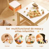 Grupo de Asientos para Niños Mesa y 2 Sillas con Espacio de Almacenamiento para Juegos de Niños en Edad Preescolar Muebles para Niños - details 6