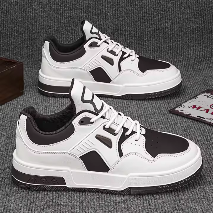 Zapatillas Blancas Transpirables para Hombres Otoño 2024 Zapatilla Baja de Moda y Versátil con Suela Gruesa - 1