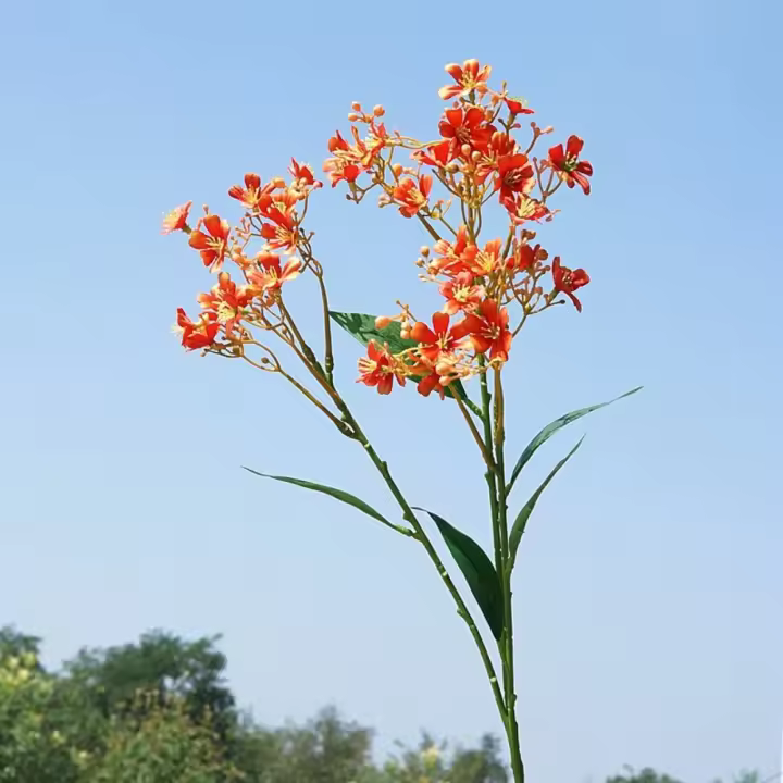 Flor lila Daphne Artificial Retro, simulación grande realista de ramas Daphne, flor falsa elegante hecha a mano - 1