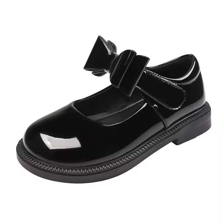 Nueva versión de cuero de dos capas zapatos de princesa negro zapatos de rendimiento - 1