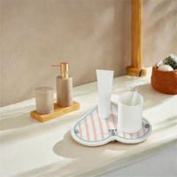 Bandeja de baño de barro de diatomeas con patrón de corazón, estante de almacenamiento de baño antideslizante de secado rápido, absorbente de agua a prueba de humedad - details 9