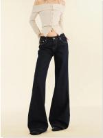 Pantalones vaqueros Retro de cintura alta para mujer, ropa de calle, pantalones vaqueros rectos, pantalones de pierna ancha holgados para mujer, novedad de Otoño Invierno - details 5