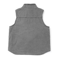 Chaleco de trabajo de algodón de pato con forro sherpa para hombre, chaqueta de lana táctica sin mangas de caza de lona simulada lavada vintage, chalecos de invierno - details 5