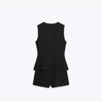 Mini vestido informal para mujer, cinturón ajustado, primavera verano, cuello redondo, Top sin mangas, falda por encima de la rodilla, conjuntos de mujer Vintage falso de dos piezas - details 9