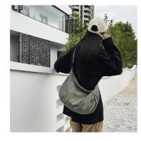 Japonés Denim Lavado Lienzo Bolso Bandolera Retro Perezoso Estilo Literario Hombro Gran Capacidad Señoras Bolso - details 2