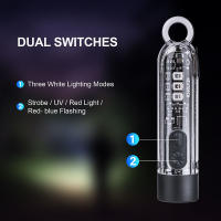Linterna Multiluz Nextorch K40 con Llavero 700 Lumens Blanco/Rojo/Azul/UV LED 6 Modos de Iluminación Recargable Tipo-C Material de Aleación de Aluminio + PC Distancia de Iluminación de 78m Incluye Cable de Carga - details 2