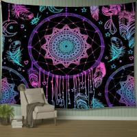 Atrapasueños De Luna psicodélica, tapiz de plumas, Hippie, Mandala bohemio grande, tela de pared, alfombra, decoración de techo para habitación - details 1