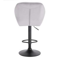 Silla de Bar de Terciopelo Ajustable con Vólante Base de Pie de Acero con Levantamiento de Gas para Desayuno y Comedor - details 6