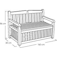 Baúl de Almacenamiento de Resina Grafito Capacidad de 265L Ideal para Ordenación de Jardín y Terraza 140 x 60 x 84 cm - details 10