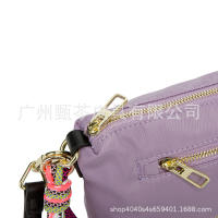 Bolso de hombro negro, nuevo bolso de mujer con cordón, bandolera de nylon con cremallera dorada - details 3