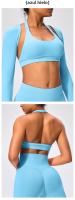 Sujetador deportivo de estilo europeo y americano con cuello halter, alta elasticidad, nylon mate, gran espalda abierta, top de yoga para mujeres - details 16