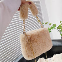 Bolso de mano de felpa con cadena pequeña, bandolera cuadrada de piel sintética, bolso de hombro esponjoso y cálido para compras, Otoño e Invierno - details 19