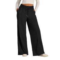 High Waisted Wide Leg Sweatpants Para Mujer Pantalones De Yoga Casuales Jogger De Cintura Baja Estilo Casual Cotton Ankle-Length - details 2