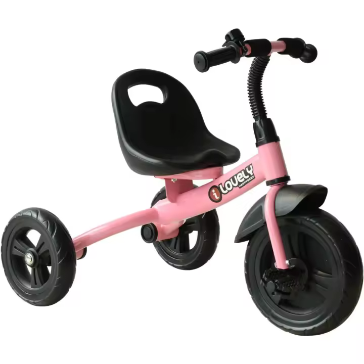 Triciclo para Niños más de 18 Meses con Timbre Guardabarros Rueda de Seguridad 79x50,5x58 cm Negro - 1