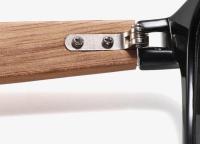 Gafas de sol polarizadas vintage, gafas de madera de cebra Arrow gafas de sol de madera hechas a mano con tachuelas, protección UV400, cuadradas, unisex, - details 3
