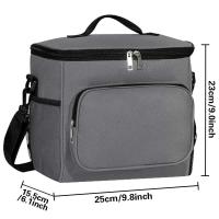 Bolsa de Almuerzo Térmica y Impermeable para Estudiantes 2024 Bolsa de Almacenamiento de Comida con Cierre de Cremallera Lindo en Gris - details 0