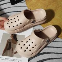 Zuecos de plataforma calados para mujer, sandalias de playa antideslizantes de verano 2025, zapatillas de suela gruesa a la moda para mujer, calzado para jardín Eva - details 15