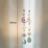 Atrapasueños de cristal con campanas anchas, estrella, prisma de arcoíris colorido, colgantes para ventana del hogar, adorno atrapasueños de jardín - details 0