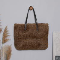 Bolso de playa de verano para mujer bolso de ratán tejido hecho a mano paja de gran capacidad bolso de hombro de cuero para mujer nuevo bohemio - details 22