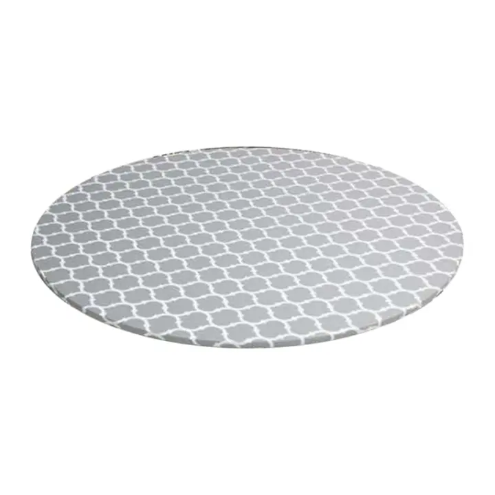 Mantel redondo con borde elástico, impermeable, a prueba de aceite, PVC, cubierta de mesa limpia para interiores y exteriores - 1