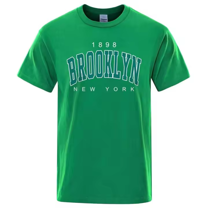 Camiseta de algodón con estampado Brooklyn para hombre, marca de streetwear de alta calidad, verano, 1898 - 1