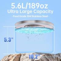 Cuenco de agua para perros grandes de 5,6 L/190 oz, sin derrames, sin goteo, dispensador de agua para perros con disco flotante, cuenco de acero inoxidable para beber lentamente para perros pequeños, medianos y grandes - details 3