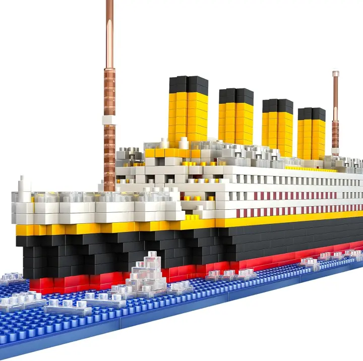 Juego de micro mini bloques de construcción de barco, juego de construcción de modelo 3D de 1860 piezas, micro mini bloques, juguetes de ladrillos DIY, regalo para adultos y niños - 1