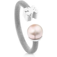 Anillo de Plata de Primera Ley para Mujer Diseño de Osito y Perla Versátil y Abierto Talla 13 - details 0