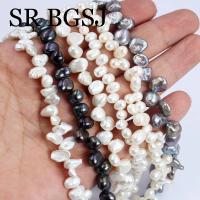 Venta al por mayor, cuentas perforadas laterales, negro, blanco, rosa, perlas naturales de agua dulce, fabricación de joyas, cuentas artesanales DIY de 14'' - details 5