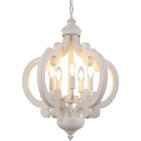Lámpara de Techo de Madera de 5 Luces Lámpara Colgante Rústica Blanca Envejecida para Comedor, Dormitorio, Cocina - details 6