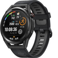 Caliente Huawei Watch GT Runner 4GB RUN-B19 Correa de silicona suave de fibra de polímero duradera GNSS de cinco sistemas de doble banda - Negro - details 1