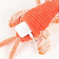 Juguete eléctrico recargable para mascotas de langosta, juguete lavable interactivo de felpa de camarón saltador realista con gato fino - details 3