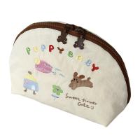 Bolsa de cosméticos con bordado de dibujos animados, bolsa de maquillaje de nailon con animales de tela, bolsa de almacenamiento portátil ligera para el cuidado de la piel, almacenamiento de lápiz labial - details 1