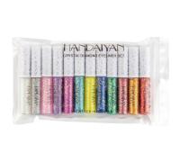 HANDAIYAN Juego de delineador de ojos líquido con lentejuelas deslumbrantes y brillantes de 12 colores, delineador de ojos colorido intenso metálico resistente al agua, de larga duración, ultrafino - details 7