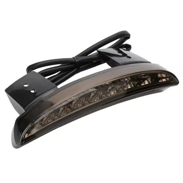 Borde de guardabarros trasero picado para motocicleta, luz LED de freno para matrícula, luz trasera de parada, lámpara de señal de giro para Harley Sportster XL883N 1200N XL1200V XL1200X (negro ahumado), 5 cables - 1