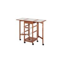 Carrito de Cocina de 4 Niveles Rodillas Estantería de Almacenamiento Botellero Para Sala de Estar - details 8