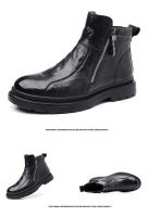 La primera capa de botas altas de cuero de oveja está cubierta de terciopelo para mantener el calor. - details 26