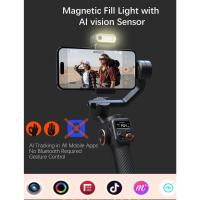 Estabilizador de móvil gimbal de 3 ejes con sensor de visión IA y luz de relleno magnético - details 1